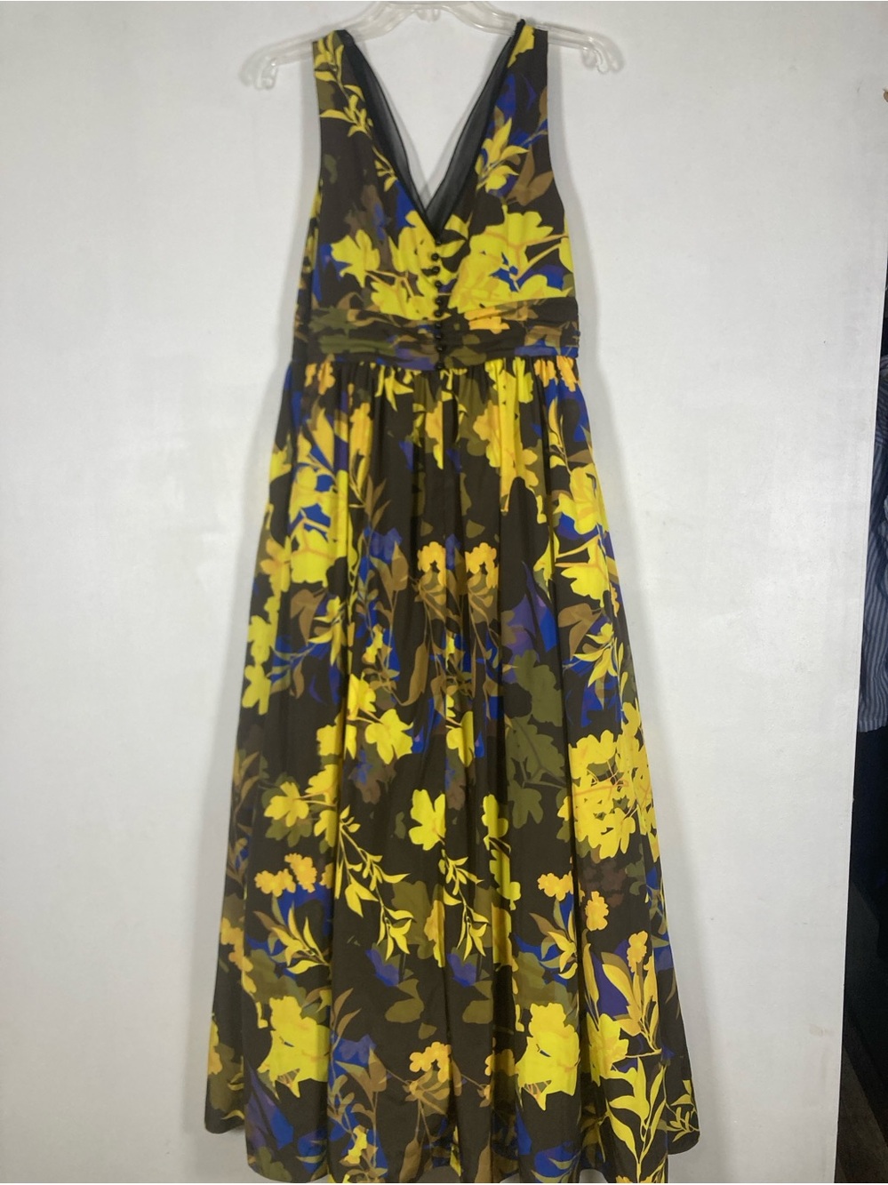 Anthropologie Moulinette Soeurs Vendela Pleated V-Neck Floral Maxi Dress Size 10